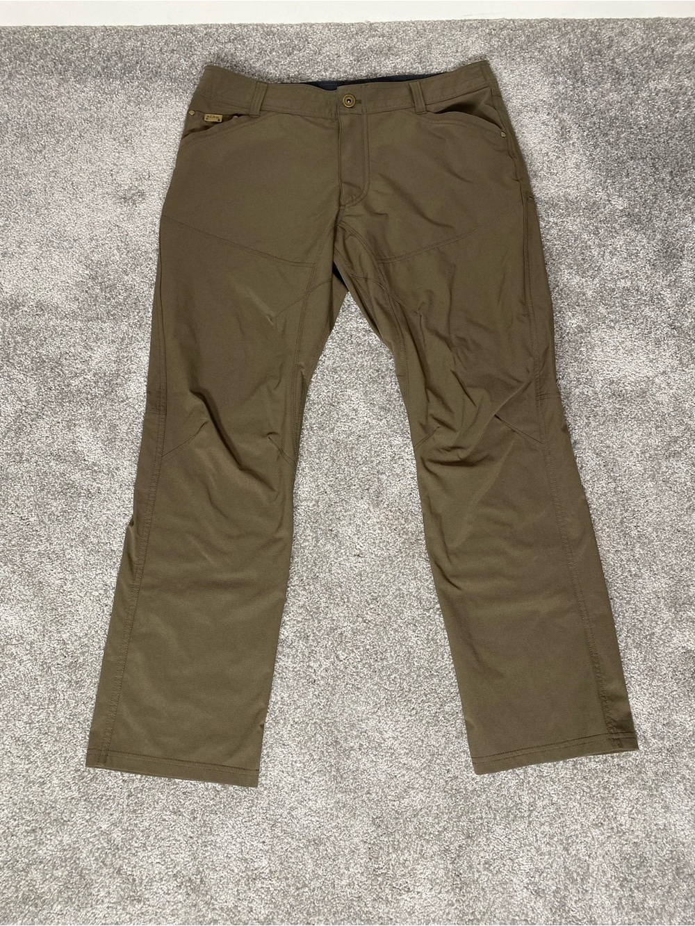 Kuhl Silencr Mens Hiking Pants 35x30 Side Pocket Brown Lightweight Ripstop